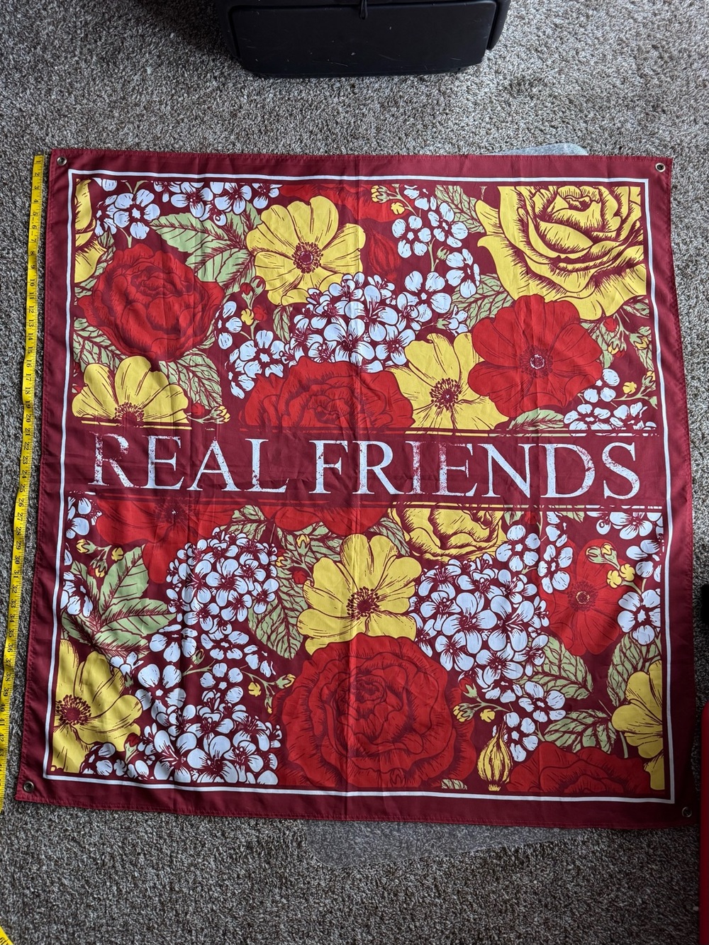 Real Friends Flag Official Merch Large Floral Banner Flag Pop Punk 46 x 46